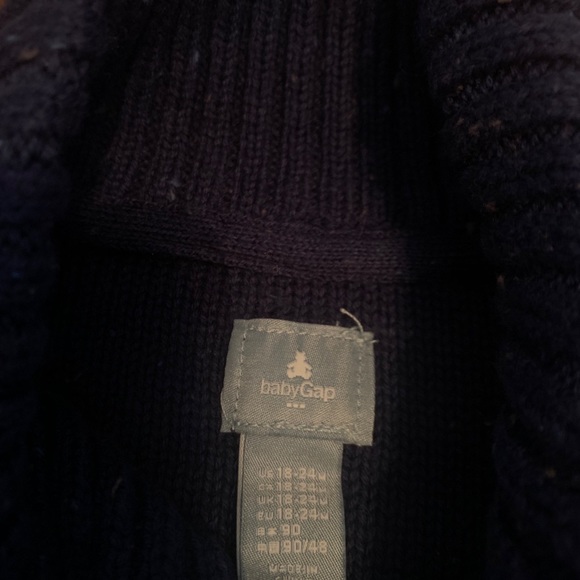 GAP boys toddler pullover sweater 18-24m cable - Picture 4 of 5